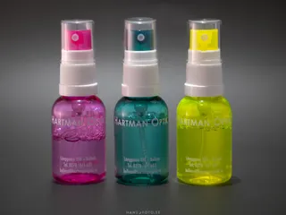Produktfotografering av Hartman spray för glasögonrengöring